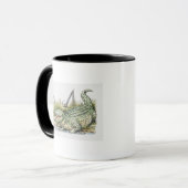Illustration des Alligators auf dem Ufer Tasse (Vorderseite Links)