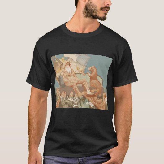 Illustration des Alten Sailors beim Burgen eines S T-Shirt (Vorderseite)