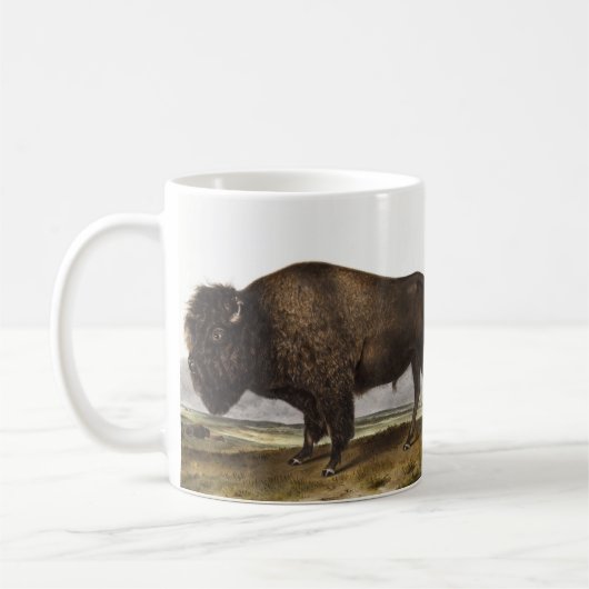 Illustration des amerikanischen Bison (Bos America Kaffeetasse (Links)