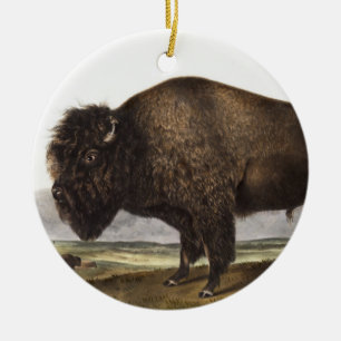 Illustration des Amerikanischen Bisons (Bos Americ Keramik Ornament
