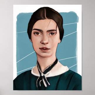 Illustration des amerikanischen Dichters Emliy Dic Poster