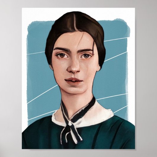 Illustration des amerikanischen Dichters Emliy Dic Poster (Vorne)