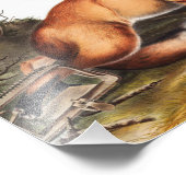 Illustration des Amerikanischen Rotfuchs (Vulpes F Fotodruck (Ecke)