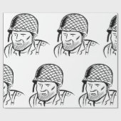 Illustration des amerikanischen Soldaten Geschenkpapier (Flach)