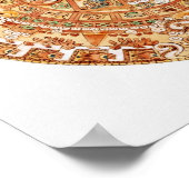 Illustration des Aztekischen Sonnensteins Poster (Ecke)