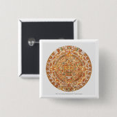 Illustration des aztekischen Sonnesteins Button (Vorne & Hinten)