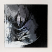 Illustration des Blauen Drachen und des Mondes Puzzle (Horizontal)