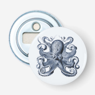 Illustration des blauen Kraken von Ernst Haeckel Flaschenöffner