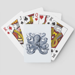 Illustration des blauen Kraken von Ernst Haeckel Spielkarten