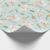 Illustration des Blue Oaster Rabbit Abstrakt Bunny Geschenkpapier (Ecke)