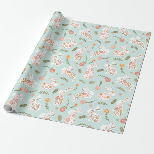 Illustration des Blue Oaster Rabbit Abstrakt Bunny Geschenkpapier (Ungerollt)