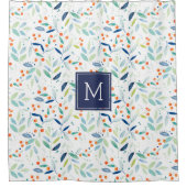 Illustration des botanischen Musters Pastel Wasser Duschvorhang (Vorderseite)