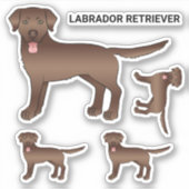 Illustration des braunen Labrador Retriever Cartoo Aufkleber (Vorderseite)