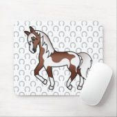 Illustration des braunen Pinto Trotting Cartoon Mousepad (Mit Mouse)