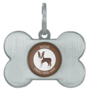 Illustration des braunen und weißen Boston Terrier Tiermarke
