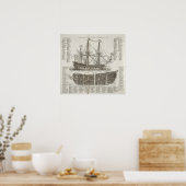 Illustration des Britischen Krieges, 1728. Vintag Poster (Küche)