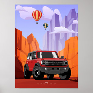 Illustration des Bronco Off-Road-Abenteuerfahrzeug Poster