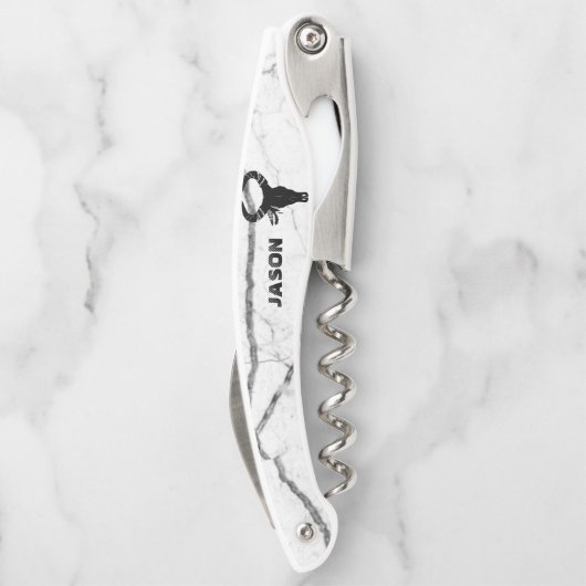 Illustration des Bull Skull Kellnermesser (Rückseite)