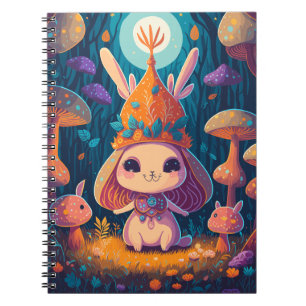 Illustration des Bunny Queen Fantasy Forest Notizblock