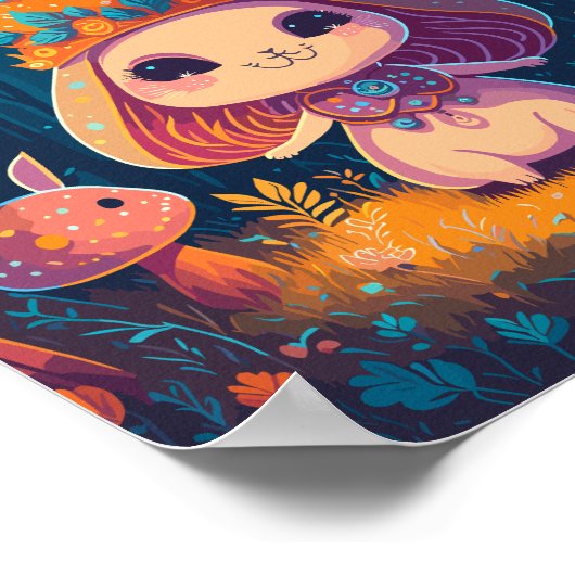 Illustration des Bunny Queen Fantasy Forest Poster (Ecke)