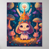 Illustration des Bunny Queen Fantasy Forest Poster (Vorne)