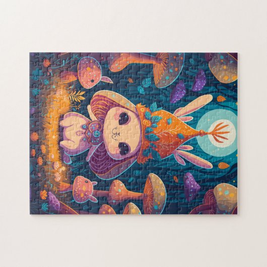 Illustration des Bunny Queen Fantasy Forest Puzzle (Horizontal)