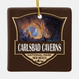 Illustration des Carlsbad Caverns National Park im Keramikornament