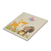 Illustration des Cartoon der niedlichen Waldbewohn Fliese (Seite)