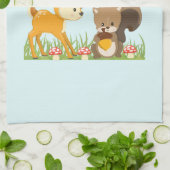 Illustration des Cartoon der niedlichen Waldbewohn Geschirrtuch (Gefaltet)