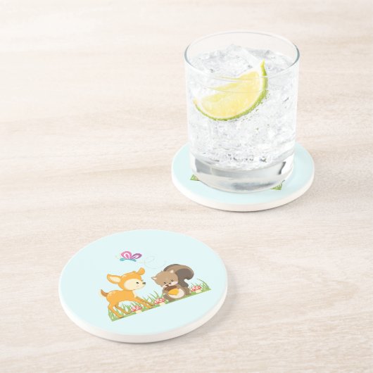 Illustration des Cartoon der niedlichen Waldbewohn Getränkeuntersetzer (Seite)