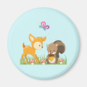 Illustration des Cartoon der niedlichen Waldbewohn Magnet