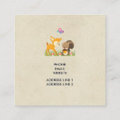 Illustration des Cartoon der niedlichen Waldbewohn Quadratische Visitenkarte (Rückseite)