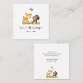 Illustration des Cartoon der niedlichen Waldbewohn Quadratische Visitenkarte (Vorne/Hinten)