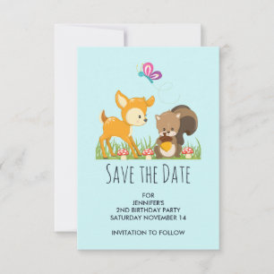 Illustration des Cartoon der niedlichen Waldbewohn Save The Date