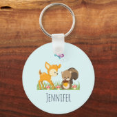 Illustration des Cartoon der niedlichen Waldbewohn Schlüsselanhänger (Vorderseite)