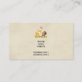 Illustration des Cartoon der niedlichen Waldbewohn Visitenkarte (Rückseite)