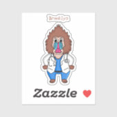 Illustration des Cartoon eines Funny mandrill Aufkleber (Blatt)