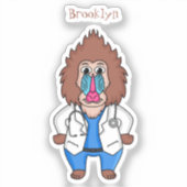 Illustration des Cartoon eines Funny mandrill Aufkleber (Vorderseite)