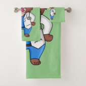 Illustration des Cartoon eines Funny mandrill Badhandtuch Set (Insitu)