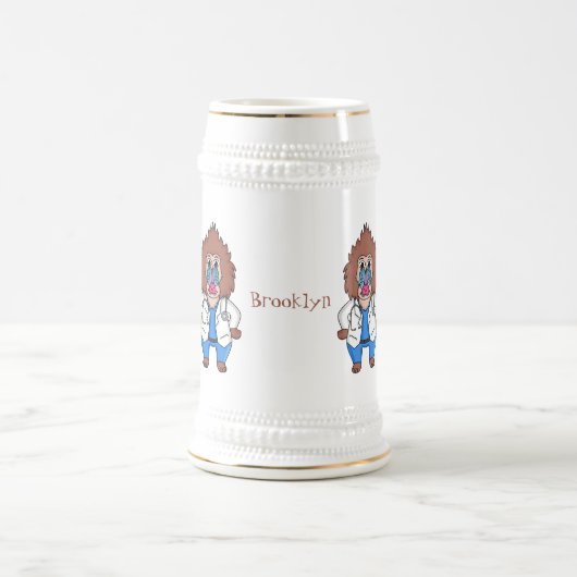 Illustration des Cartoon eines Funny mandrill Bierglas (Mittel)