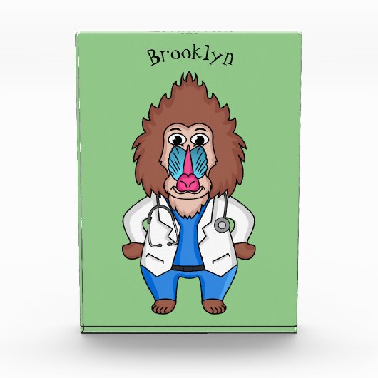 Illustration des Cartoon eines Funny mandrill Fotoblock (Vorderseite)