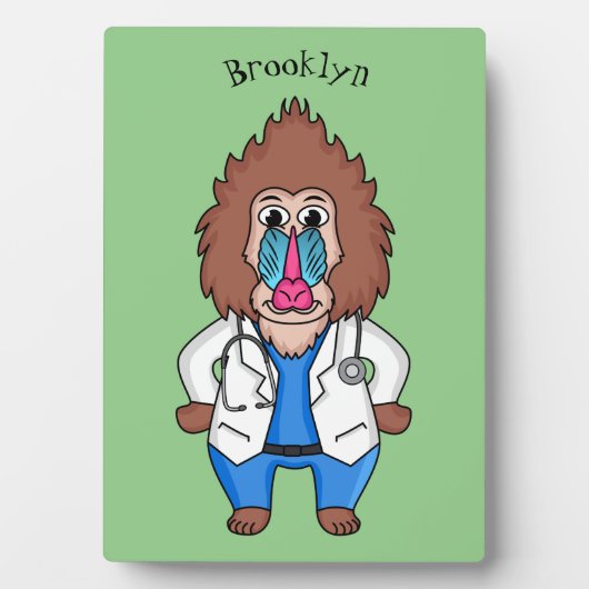 Illustration des Cartoon eines Funny mandrill Fotoplatte (Vorderseite)