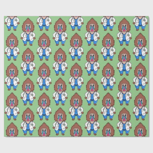 Illustration des Cartoon eines Funny mandrill Geschenkpapier (Flach)