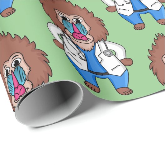 Illustration des Cartoon eines Funny mandrill Geschenkpapier (Rolleneckpunkt)