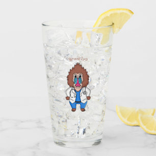Illustration des Cartoon eines Funny mandrill Glas
