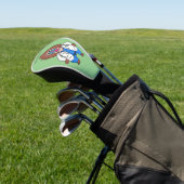 Illustration des Cartoon eines Funny mandrill Golf Headcover (In SItu)