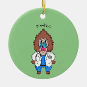 Illustration des Cartoon eines Funny mandrill Keramik Ornament