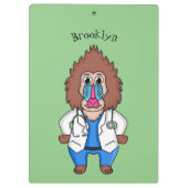 Illustration des Cartoon eines Funny mandrill Klemmbrett (Rückseite)