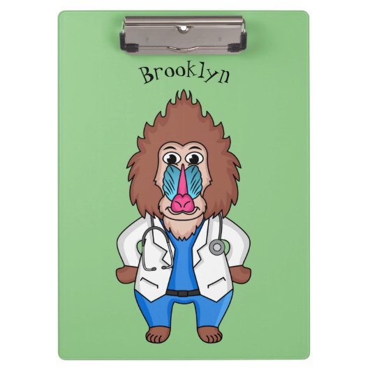 Illustration des Cartoon eines Funny mandrill Klemmbrett (Vorderseite)
