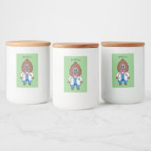 Illustration des Cartoon eines Funny mandrill Lebensmitteletikett (Flaschen)